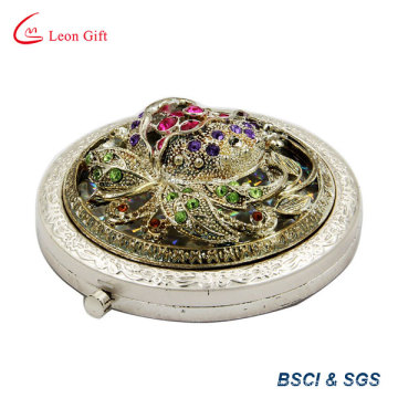 Flower Engraved Zinc Alloy Makeup Mirror